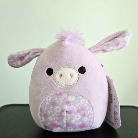 NWT 5" Delzi the purple donkey w/ floral pattern belly Squishmallow - Picture 1 of 4